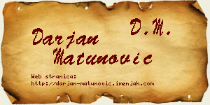 Darjan Matunović vizit kartica